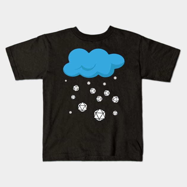 Dice Rain Cloud Tabletop RPG - Role Playing Game Kids T-Shirt by MeepleDesign